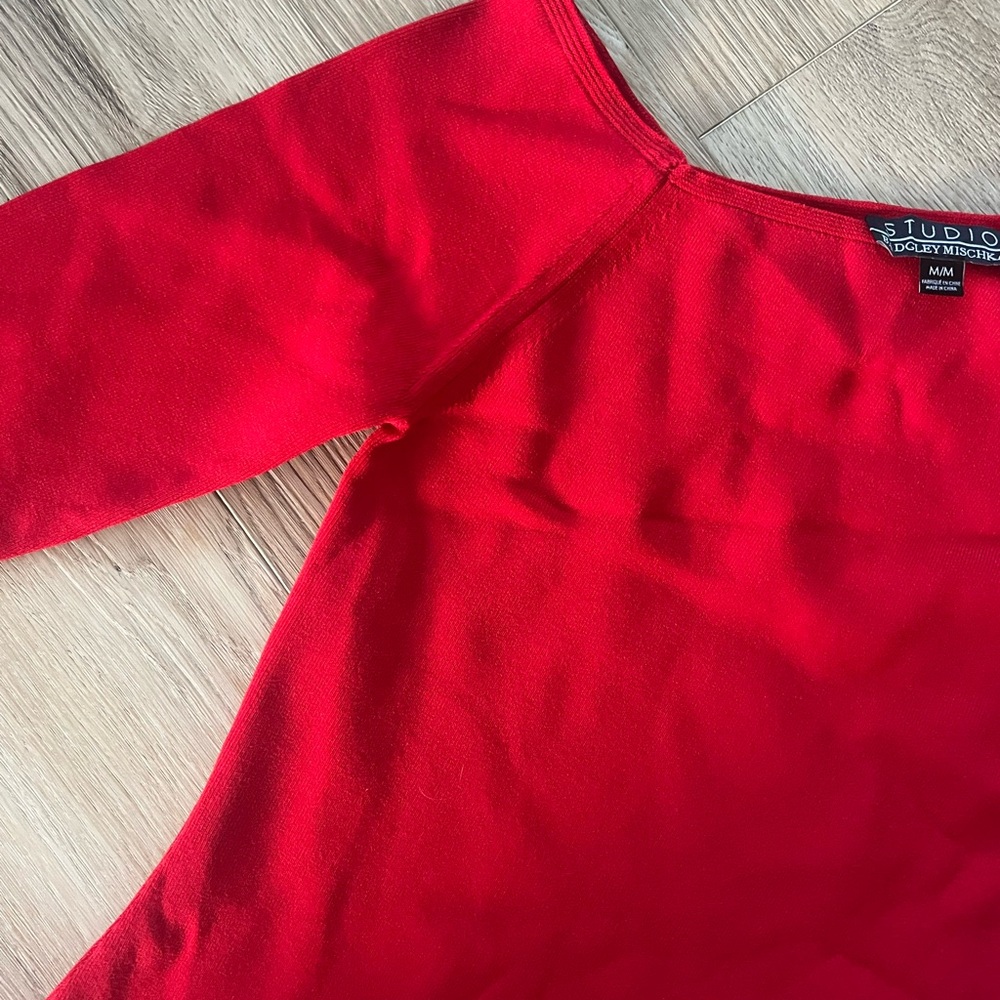 Badgley Mischka NWT red off shoulder, bodycon,cocktail $280 retail- - Picture 5 of 9